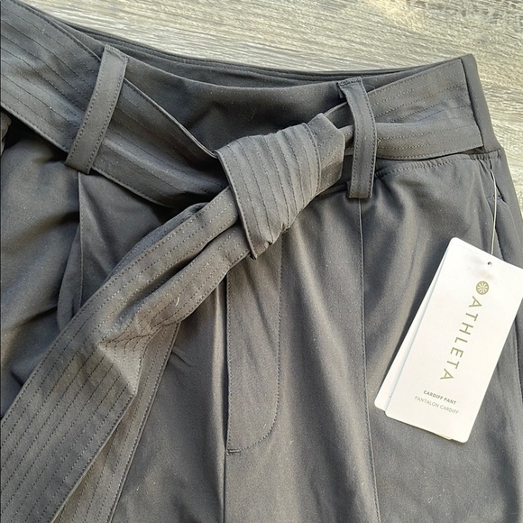 Athleta Black Cardiff Pants with Belt New with tag - Picture 3 of 12